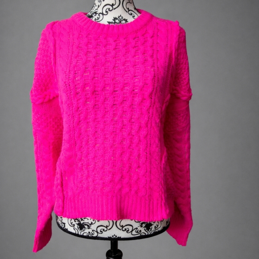 Vibrant Fuchsia Crew Neck Sweater
